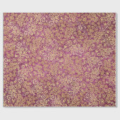 Vintage Gold Wirbel Muster Niedlich Girly Pink Geschenkpapier (Flach)