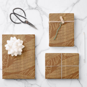 Vintage Goldbarren-Terrakotta Geschenkpapier Set