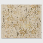 Vintage Goldblatt-Musik mit Scrollwork Geschenkpapier (Flach)