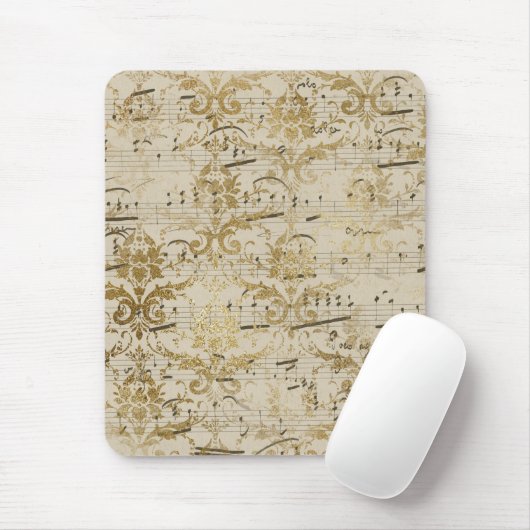 Vintage Goldblatt-Musik Mousepad (Mit Mouse)