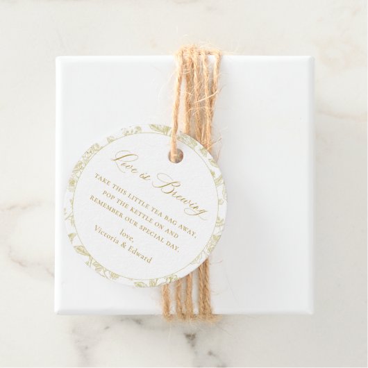 Vintage Goldblumenhochzeit Geschenkanhänger (Beispiel)
