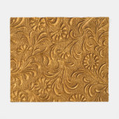 Vintage Goldblumenschmuck Fleecedecke (Vorderseite (Horizontal))