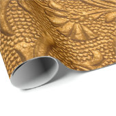 Vintage Goldblumenschmuck Geschenkpapier (Rolleneckpunkt)
