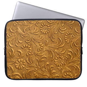 Vintage Goldblumenschmuck Laptopschutzhülle