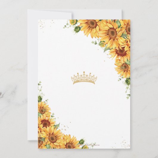 Vintage Goldblütenblume Gelbblume Quinceñera Einladung (Rückseite)