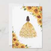 Vintage Goldblütenprinzessin Quinceañera Einladung (Rückseite)