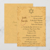 Vintage Goldbrokade Jüdische Hochzeit Einladung (Vorne/Hinten)