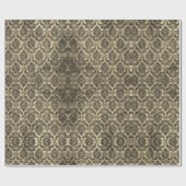 Vintage Goldbronzeblumenwreath-Damast Geschenkpapier (Flach)