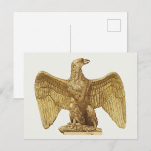 Vintage Golden American Eagle Patriotische Kunst Postkarte
