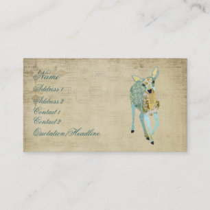 Vintage Golden Dearest Deer Visitenkarten/Etikette Visitenkarte