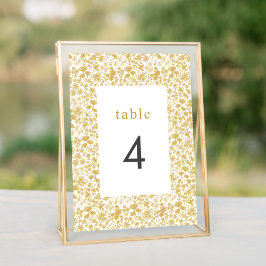 Vintage Golden Ditzy Floral Wedding Tischnummern