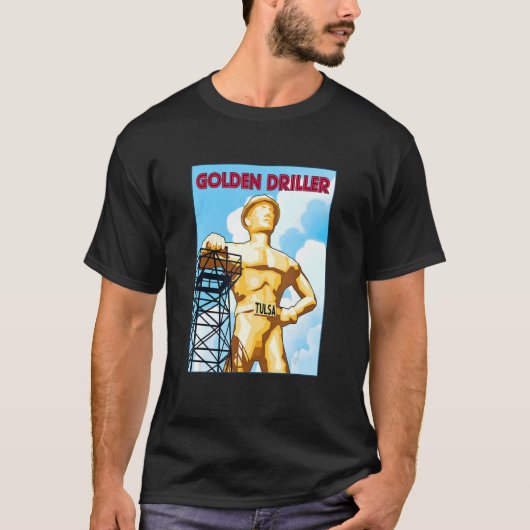 Vintage Golden Driller Tulsa Oklahoma Statue T-Shirt (Vorderseite)