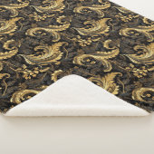 Vintage Golden Floral-Blätter Sherpadecke (3/4)
