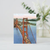 Vintage Golden Gate Bridge Postkarte (Stehend Vorderseite)