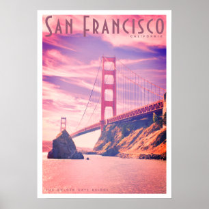 Vintage Golden Gate Bridge Reiseplakat Poster