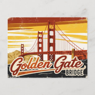 Vintage Golden Gate Bridge, San Francisco Postkarte