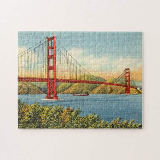 Vintage Golden Gate Bridge San Francisco Puzzle (Horizontal)