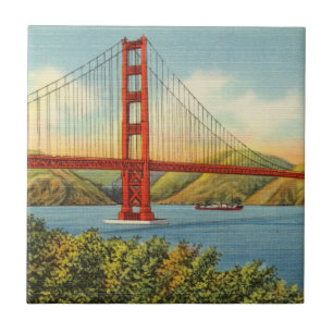 Vintage Golden Gate Bridge San Francisco Reise Fliese