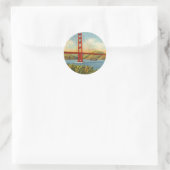 Vintage Golden Gate Bridge San Francisco Runder Aufkleber (Tasche)