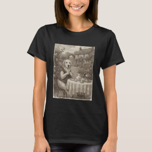 Vintage Golden Retriever Afternoon Tea Victorian C T-Shirt