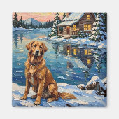 Vintage Golden Retriever by Lakeside Christmas Magnet (Vorne)