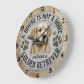 Vintage Golden Retriever Große Wanduhr (Winkel)