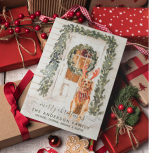 Vintage Golden Retriever im Schnee zur Weihnachtsz Puzzle