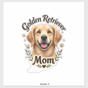 Vintage Golden Retriever Mama Hundeliebhaber-Typog Aufkleber