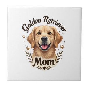 Vintage Golden Retriever Mama Hundeliebhaber-Typog Fliese