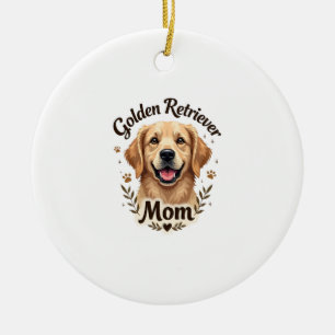 Vintage Golden Retriever Mama Hundeliebhaber-Typog Keramik Ornament