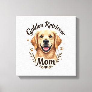 Vintage Golden Retriever Mama Hundeliebhaber-Typog Leinwanddruck
