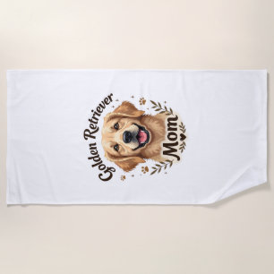 Vintage Golden Retriever Mama Hundeliebhaber-Typog Strandtuch