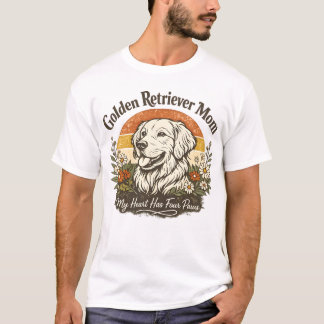 Vintage Golden Retriever Mama Wildflower-Shirt T-Shirt