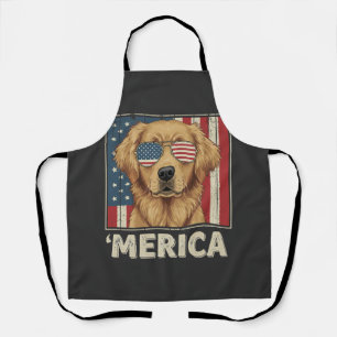 Vintage Golden Retriever 'Merica-Flagge Schürze