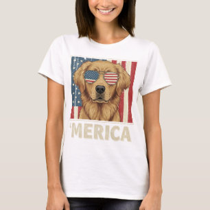Vintage Golden Retriever 'Merica-Flagge T-Shirt