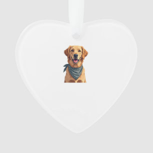 Vintage Golden Retriever-Porträt mit farbenfrohem Ornament