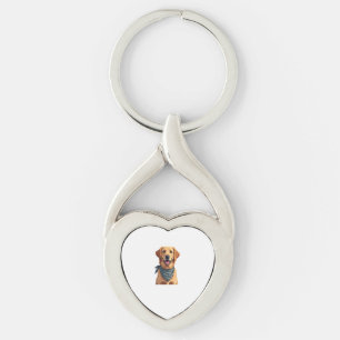 Vintage Golden Retriever-Porträt mit farbenfroher  Schlüsselanhänger