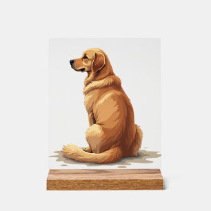 Vintage Golden Retriever Rückansicht Hundeliebhabe Acrylschild