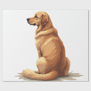 Vintage Golden Retriever Rückansicht Hundeliebhabe Geschenkpapier