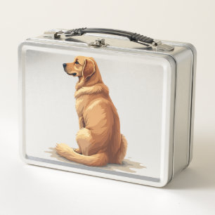Vintage Golden Retriever Rückansicht Hundeliebhabe Metall Brotdose