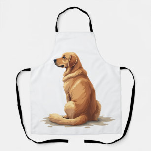 Vintage Golden Retriever Rückansicht Hundeliebhabe Schürze