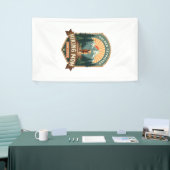 Vintage Golden Retriever Wandernde Mutter Trail Te Banner (Messeveranstaltung)