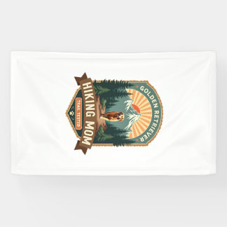 Vintage Golden Retriever Wandernde Mutter Trail Te Banner
