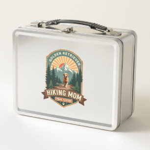 Vintage Golden Retriever Wandernde Mutter Trail Te Metall Brotdose
