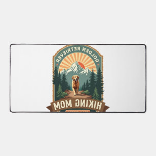 Vintage Golden Retriever Wandernde Mutter Trail Te Schreibtischunterlage