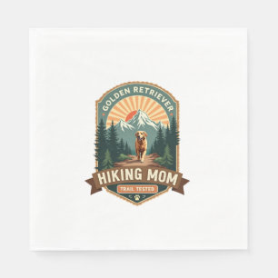 Vintage Golden Retriever Wandernde Mutter Trail Te Serviette