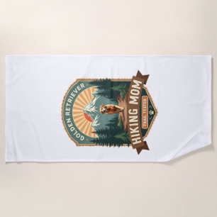 Vintage Golden Retriever Wandernde Mutter Trail Te Strandtuch