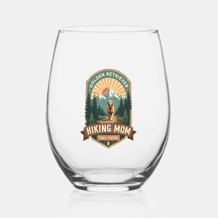 Vintage Golden Retriever Wandernde Mutter Trail-Te Weinglas Ohne Stiel