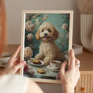 Vintage-Goldendoodle-Hund-Cottagecore-Tee-Art-Druc Poster