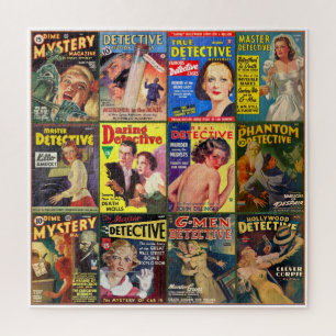 VINTAGE-GOLDENE ÄRA-DETEKTIV-MAGAZINE PUZZLE